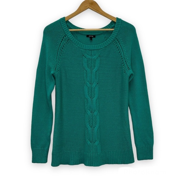 Apt. 9 Sweaters - APT. 9 Teal Cableknit Sweater Womens Large L